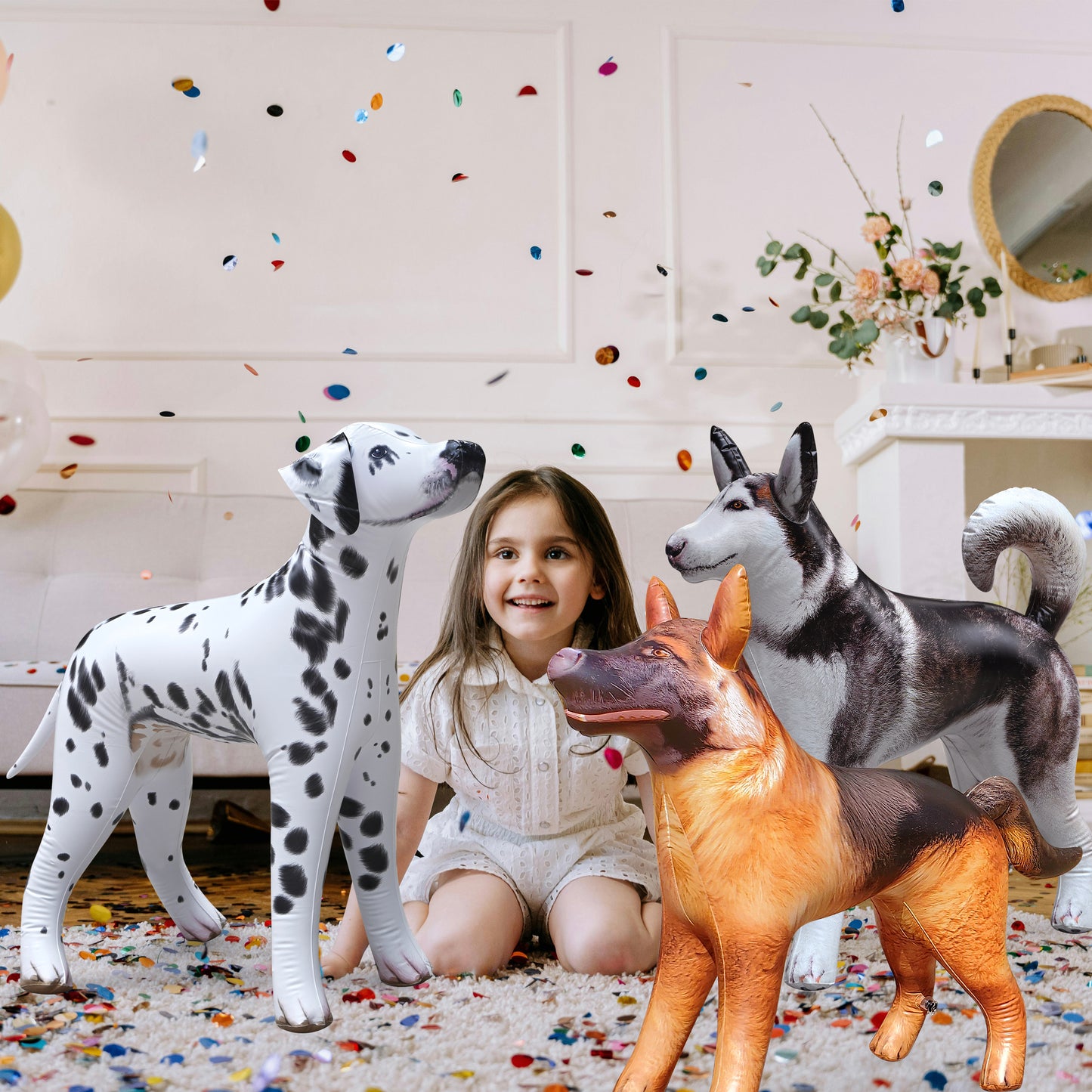 JC-3DOGS Dalmatian, Husky, Shepherd - decor