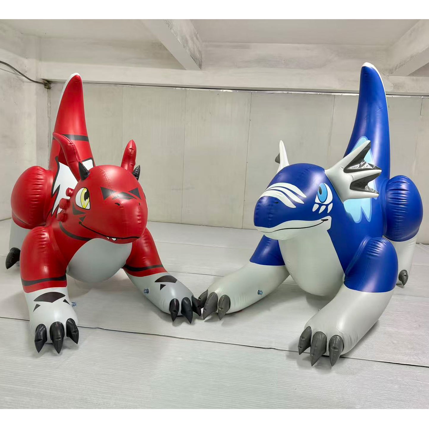 84" & 48" Long Blue & Red Dragon 4-pk