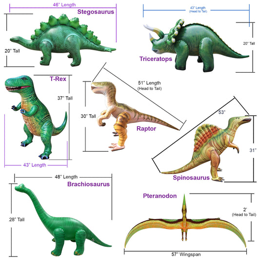 Inflatable 7-pack Dinosaurs Collection