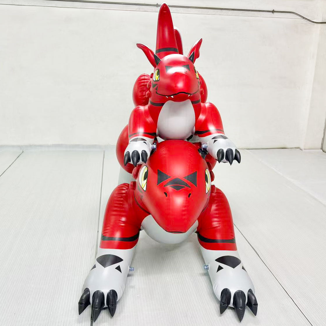 1 84" Large and 1 48" Small Inflatable Red Dragons Standing on top of each other. by Jet Creations