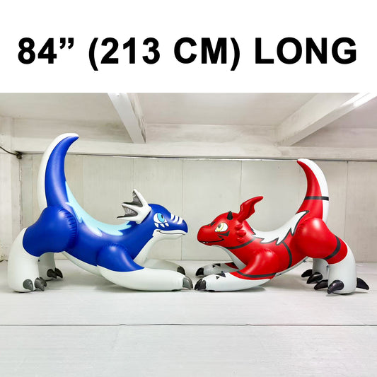 2 Inflatable Dragon 84" Long, Blue and Red Colors. by Jet Creations