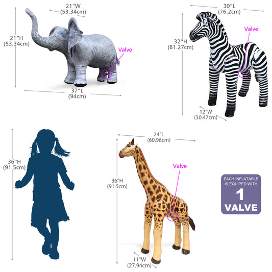 JC-GZE - Giraffe, Zebra, Elephant - Measurement