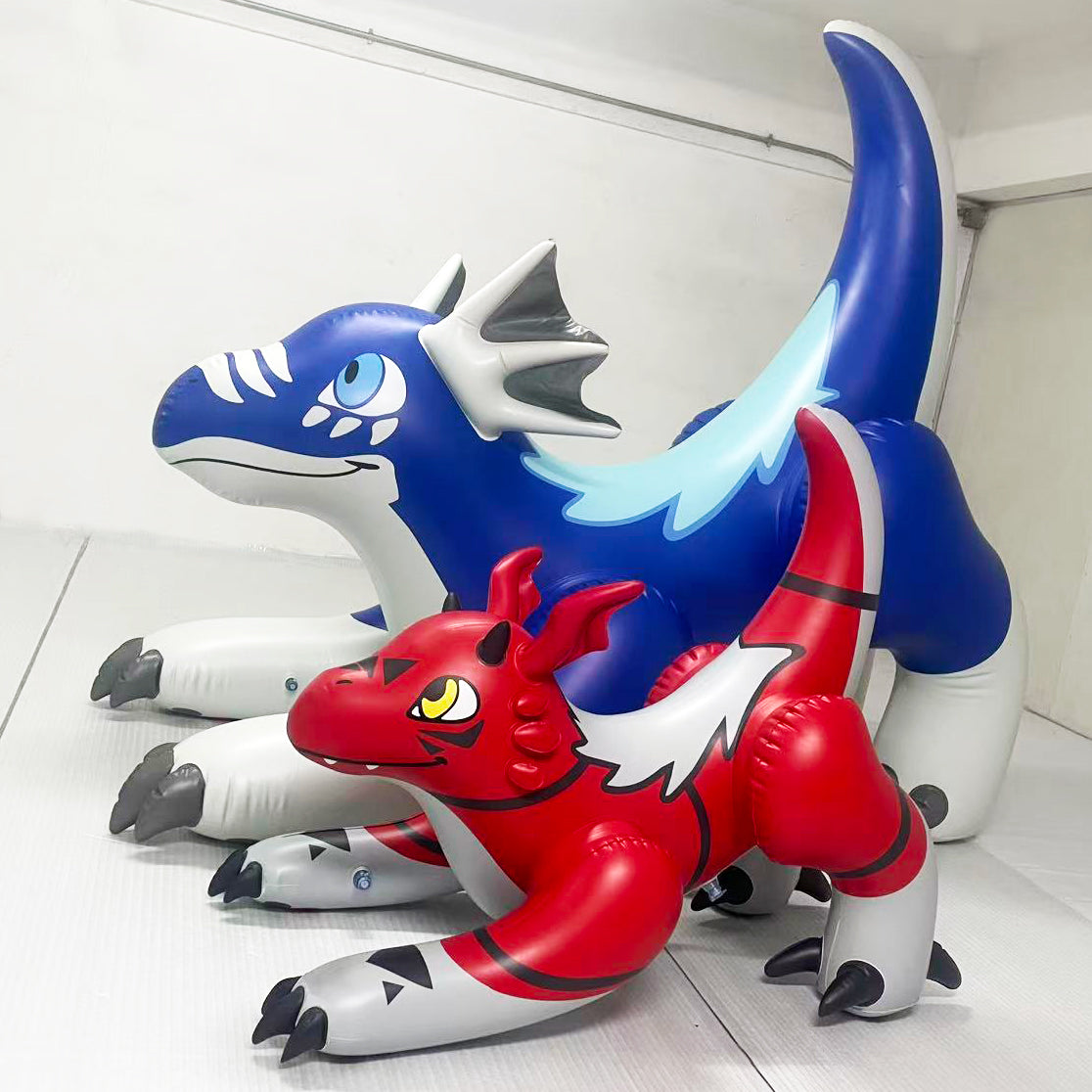 84" Long Blue & 48" Long Red Dragon Combo