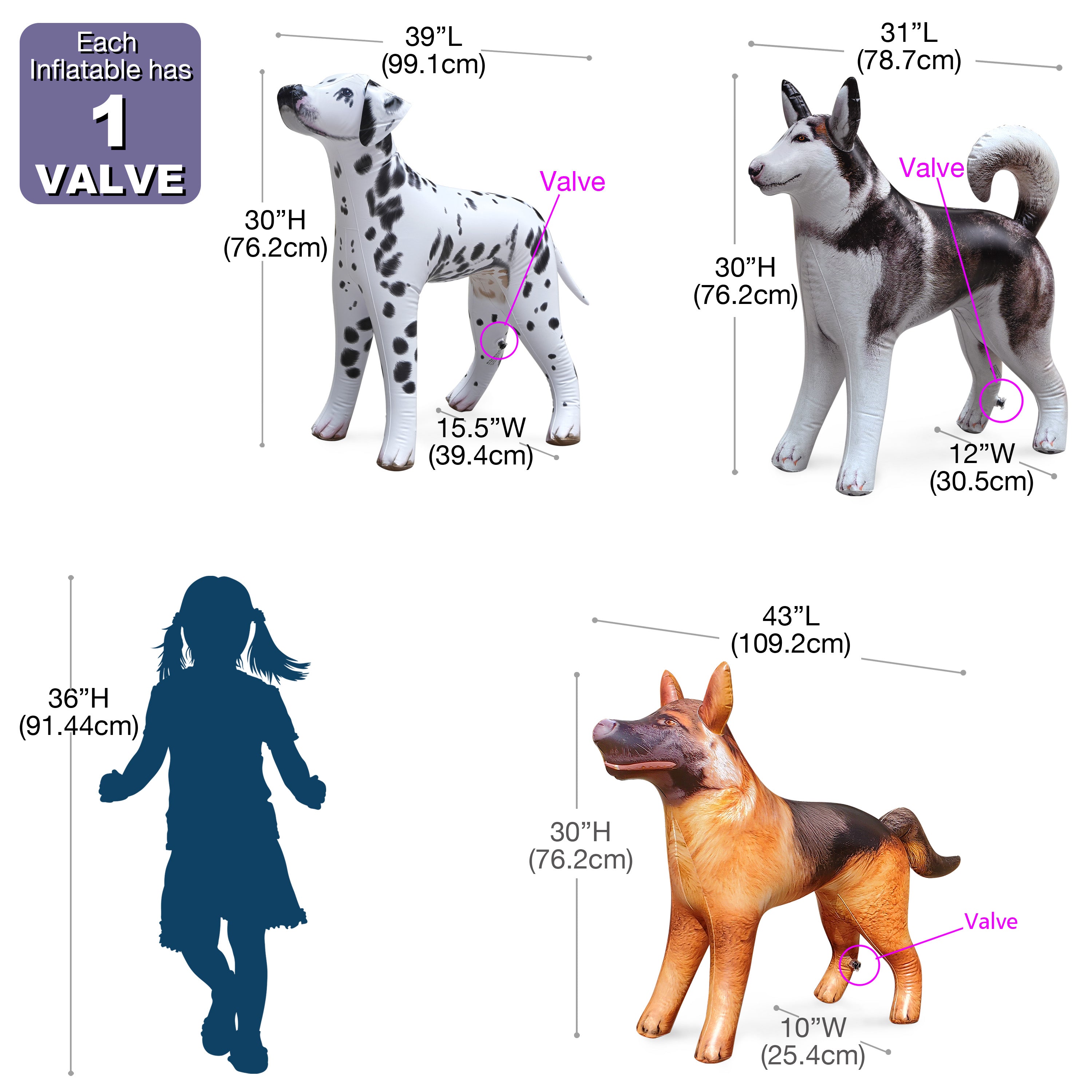 Inflatable Dalmatian Dog Husky German Shepherd🌟