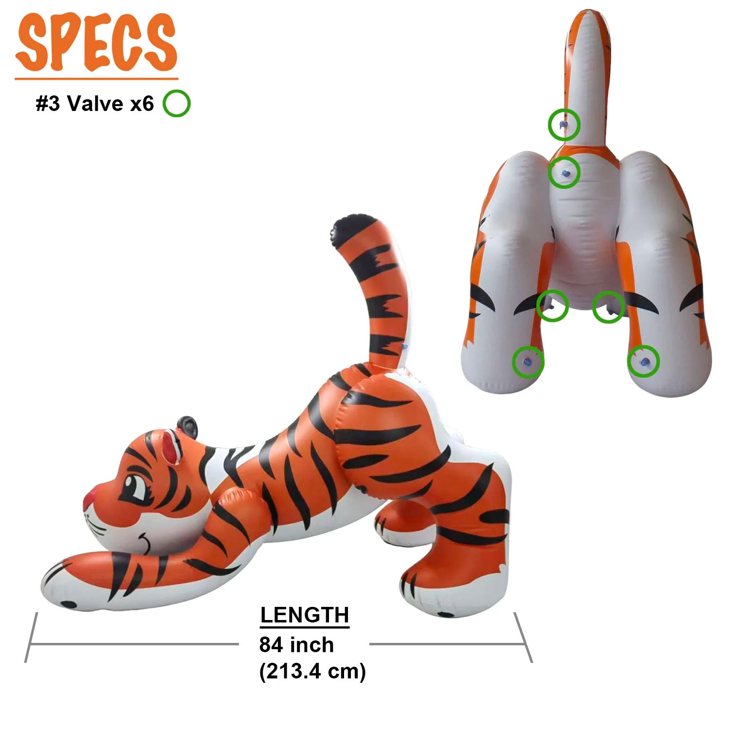 7’ (84”) Inflatable Pouncing Tiger