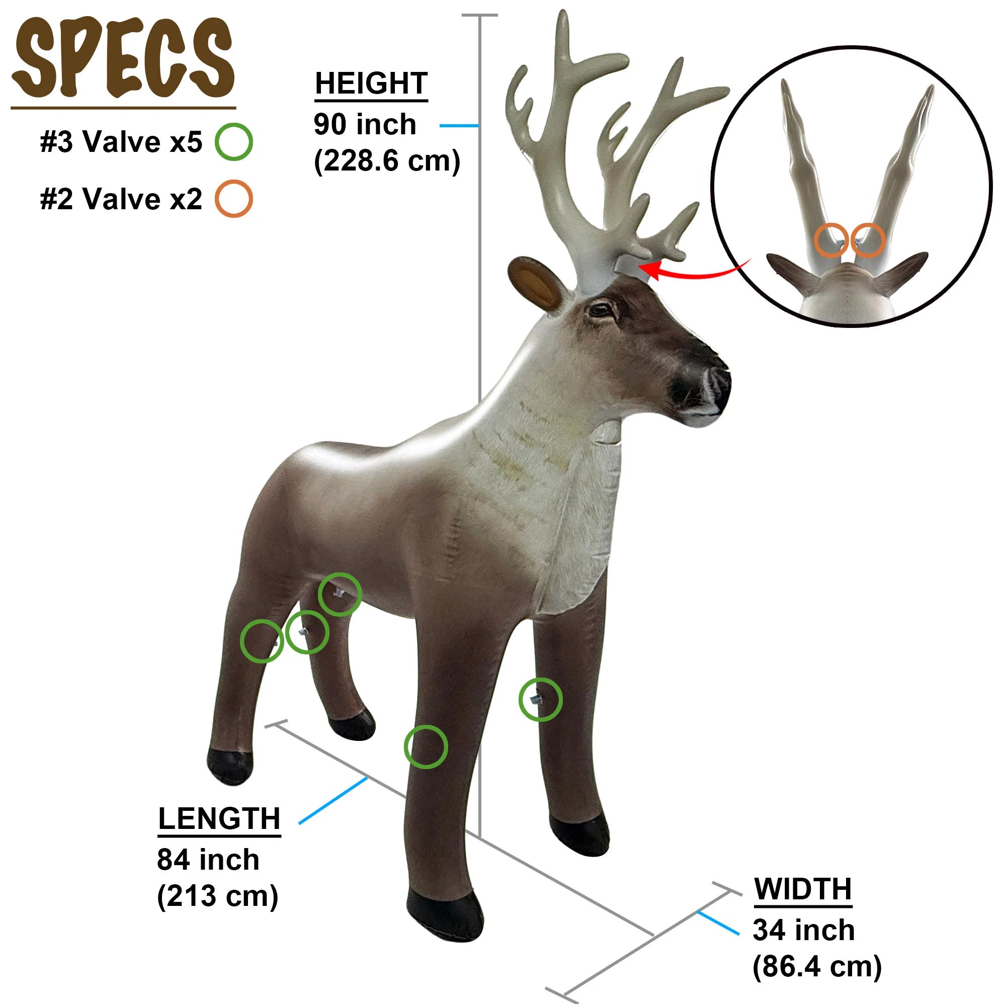 🦌LIFELIKE Reindeer - 90inch Tall