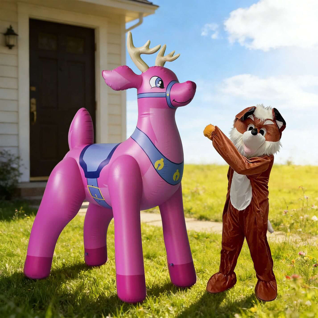 87” Tall Pink Buck Deer Inflatable