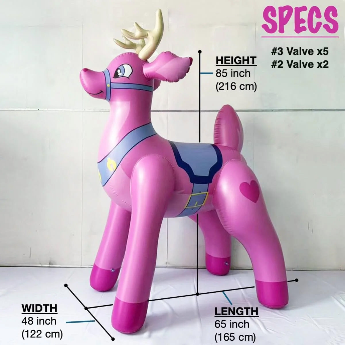 87” Tall Pink Buck Deer Inflatable