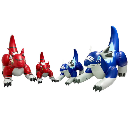 84" & 48" Long Blue & Red Dragon 4-pk