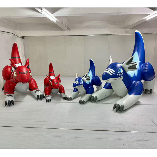 84" & 48" Long Blue & Red Dragon 4-pk