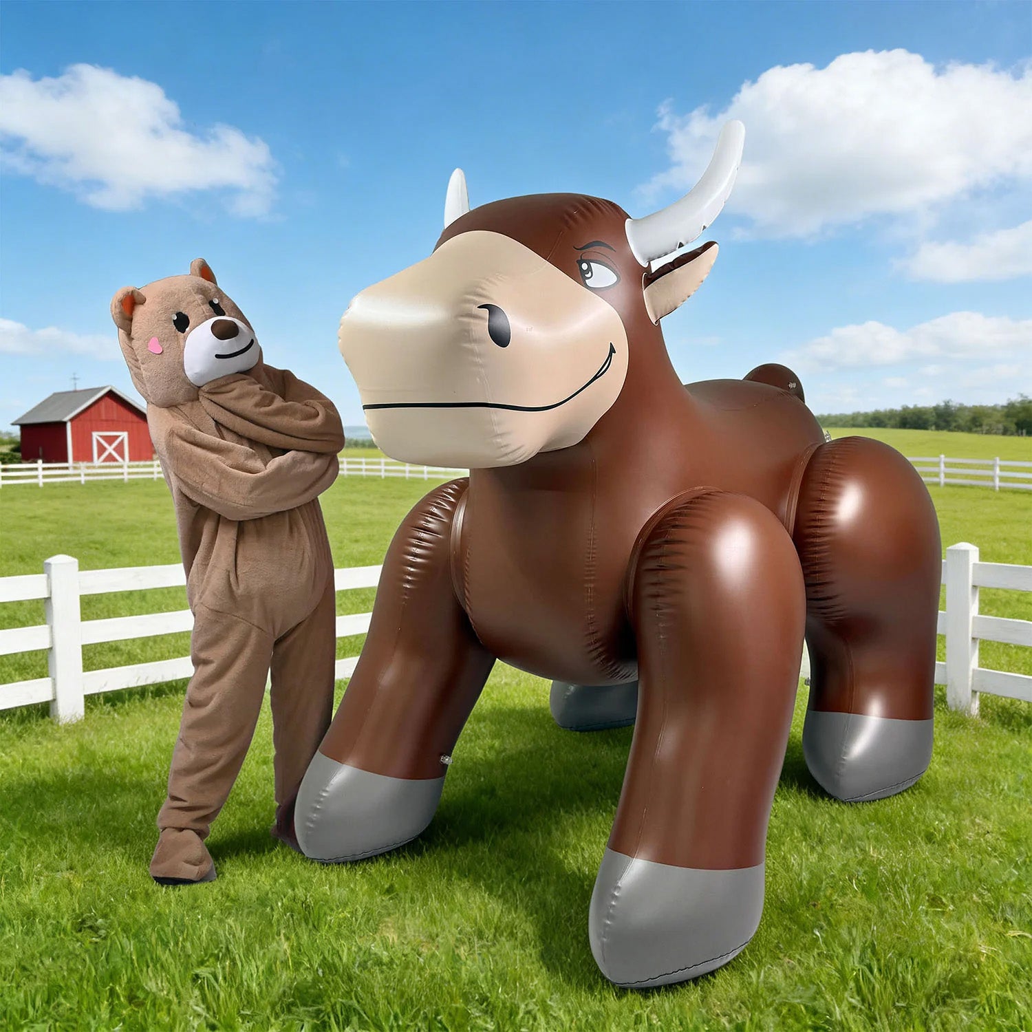 83” Inflatable Bull - Brown