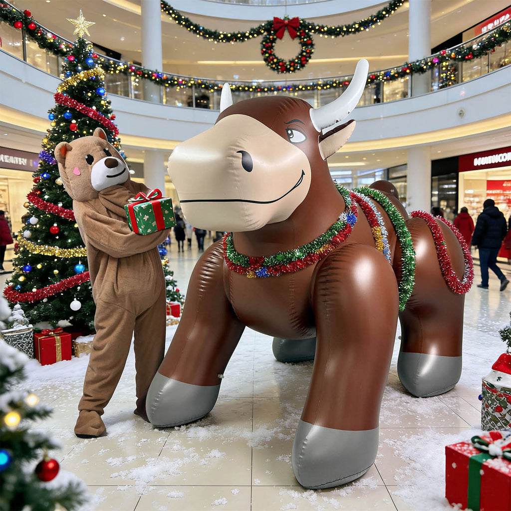 83” Inflatable Bull - Brown