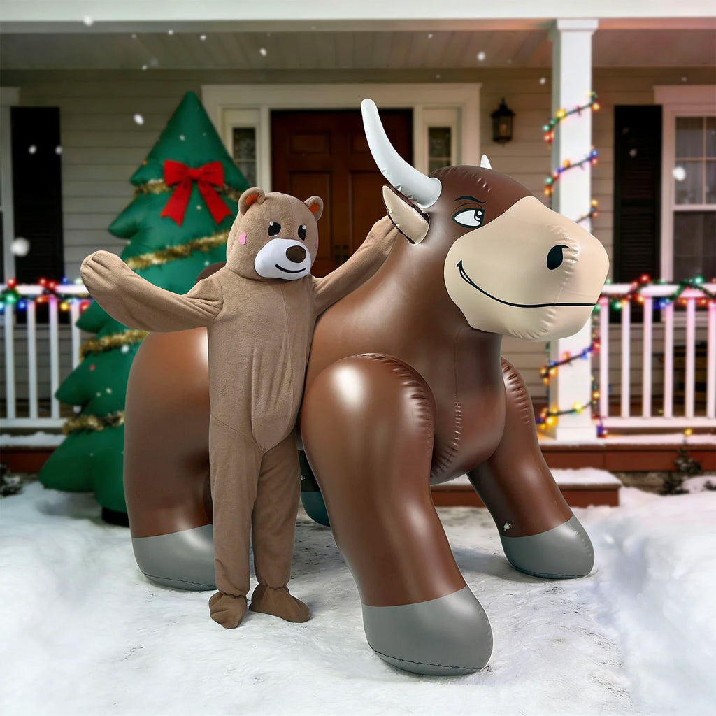 83” Inflatable Bull - Brown