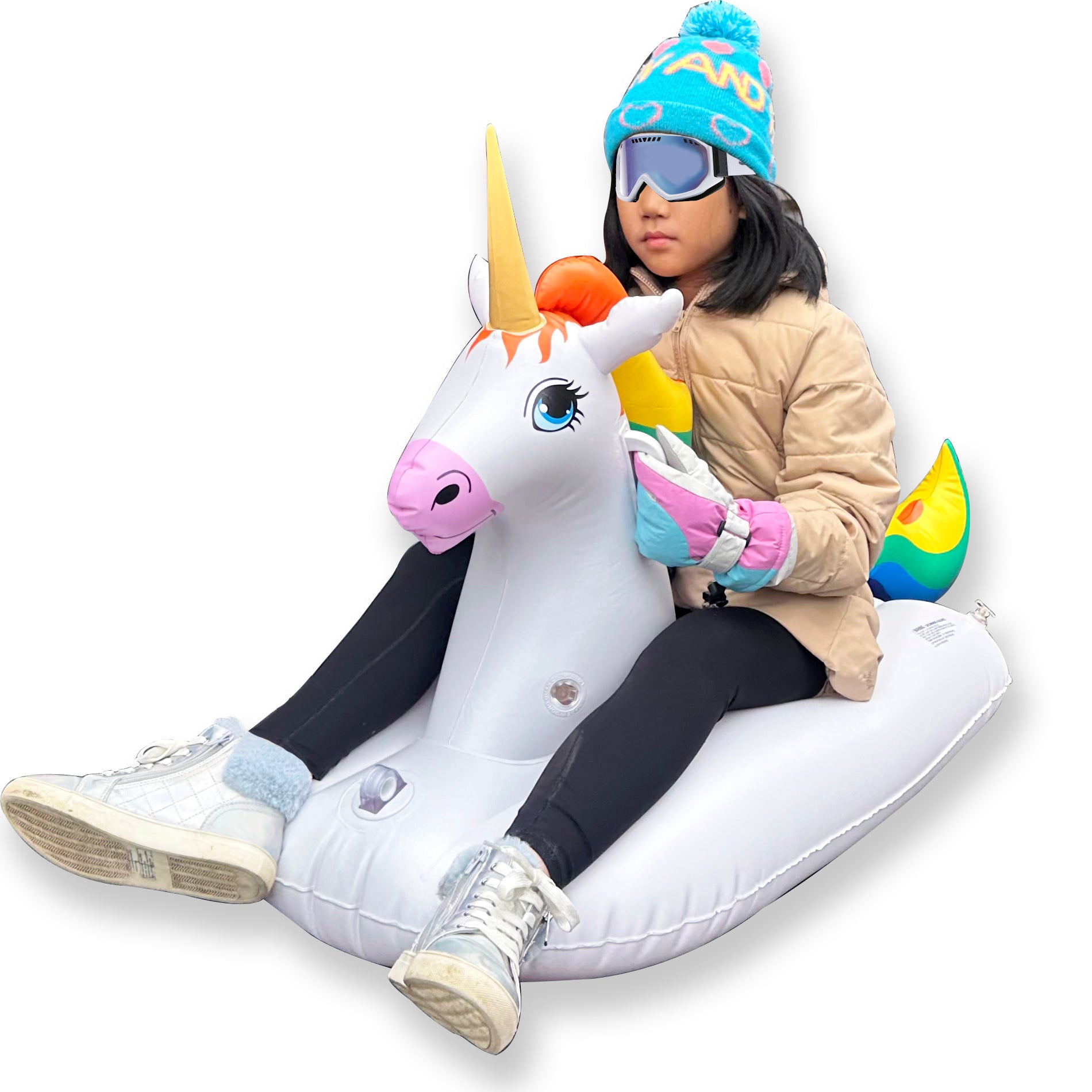 🛷 Rainbow Unicorn Ride-On Float, 49 INCH LONG [FUN-UNICORN49W]