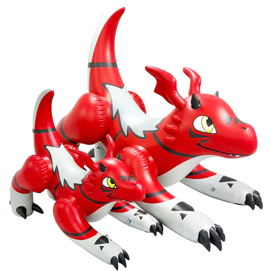 Large and Mini Inflatable Red Dragon Combo. by Jet Creations