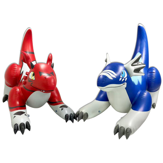 2 Inflatable Dragon 84" Long, Blue and Red Colors. by Jet Creations