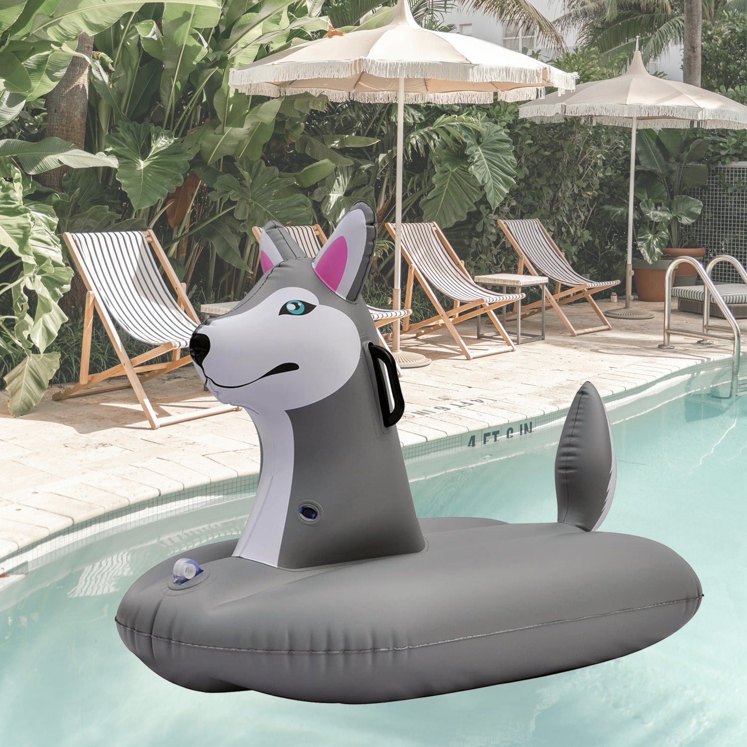 🛷 Aurora Husky Ride-On Float, 38 INCH LONG [FUN-HUSKY38W]