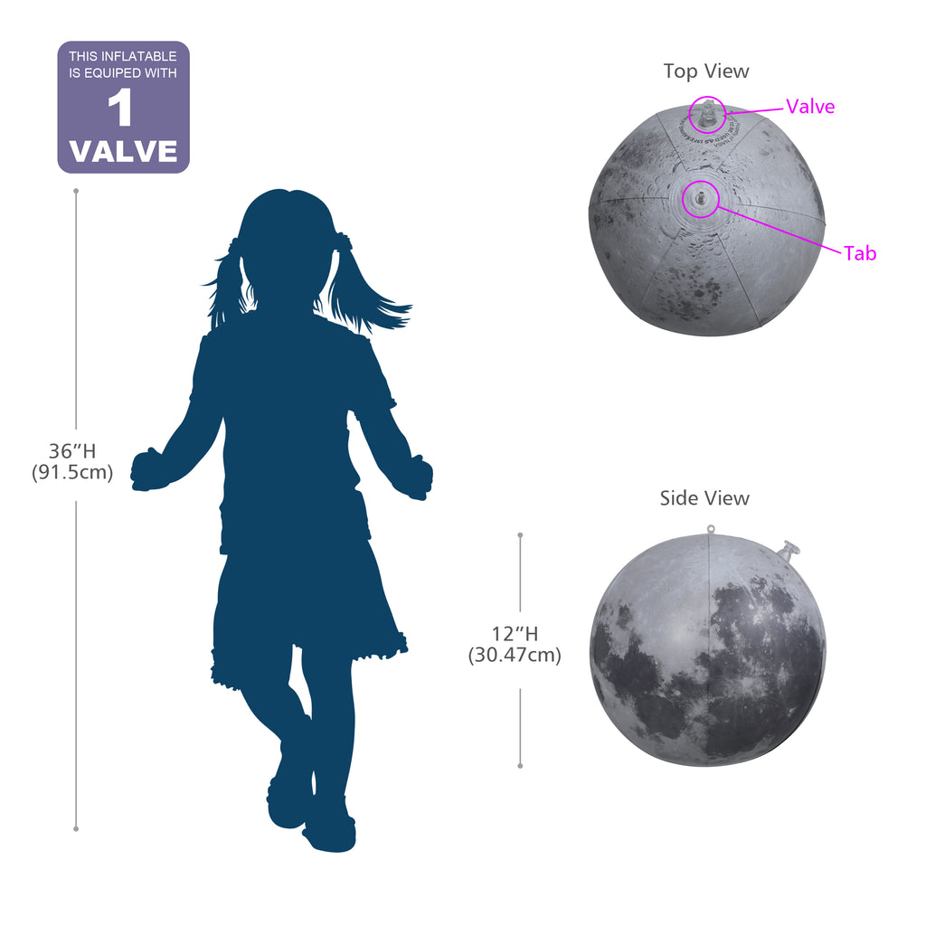 🚀 Earth's Moon Inflatable, 12 inch