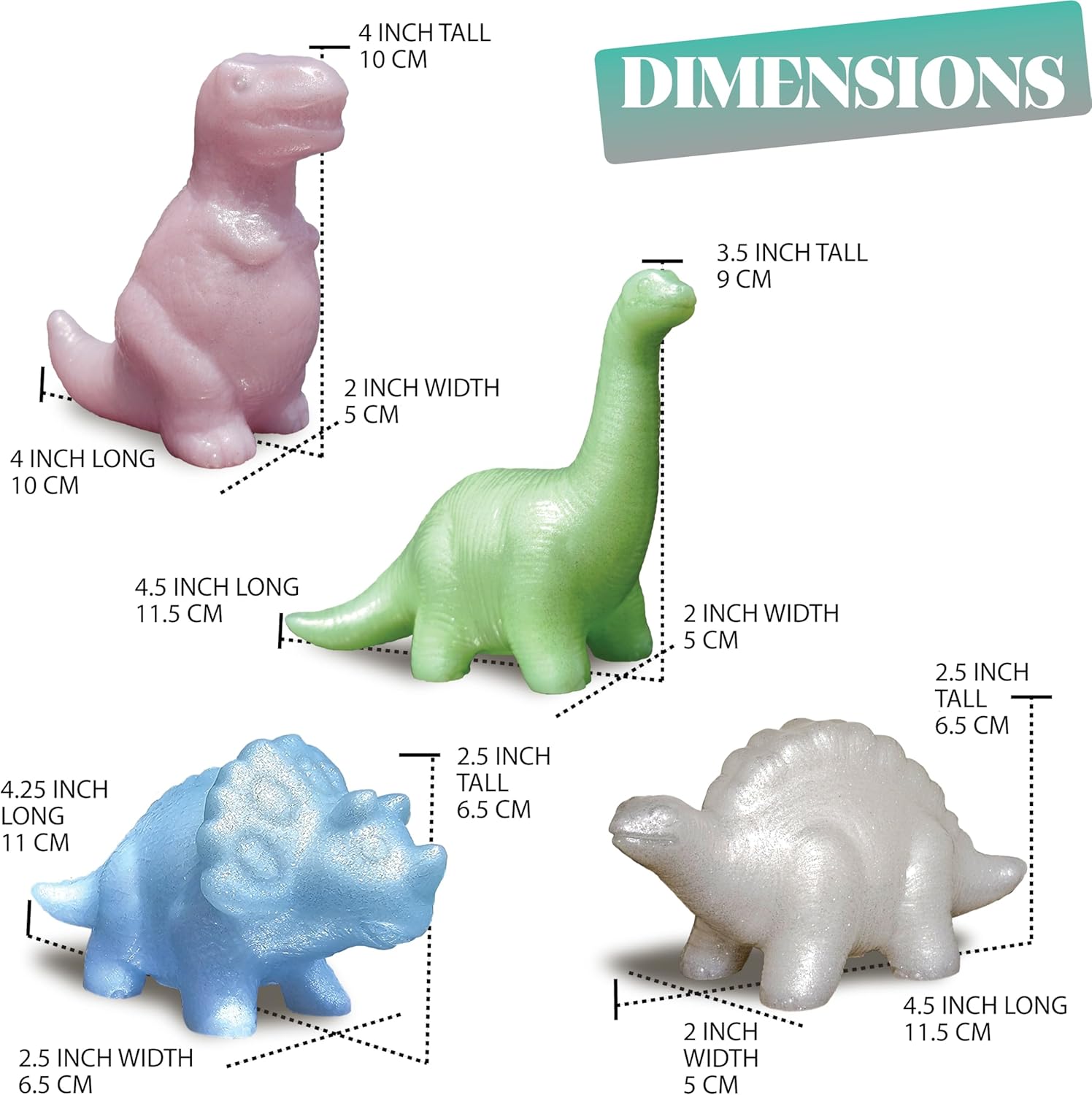 🦖 Dinosaur Figure Set - Pearlscent Multicolor