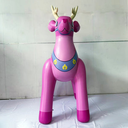 7' Tall Blitzen Pink Buckey Deer