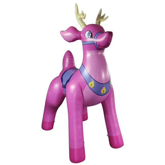 7' Tall Blitzen Pink Buckey Deer