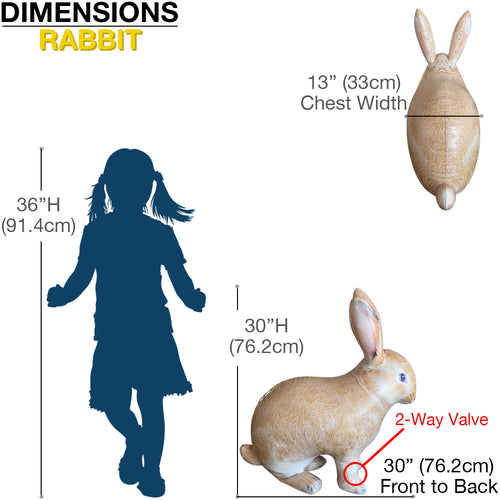 30"H Inflatable Realistic Sitting Rabbit Animal Figure