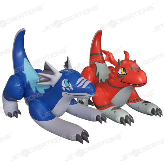 4 feet Long Red and Blue Dragon Combo