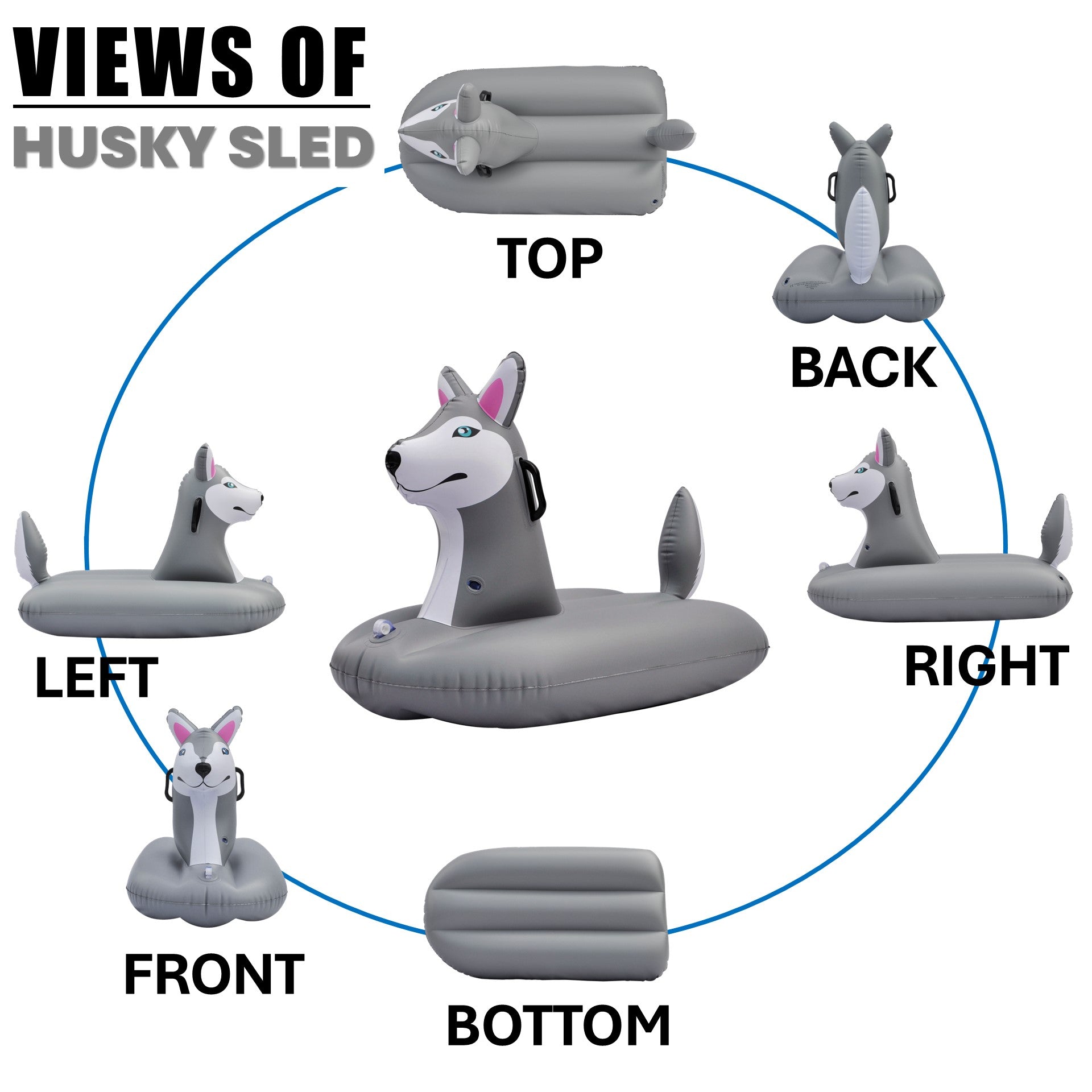 🛷 Aurora Husky Ride-On Float, 38 INCH LONG [FUN-HUSKY38W]