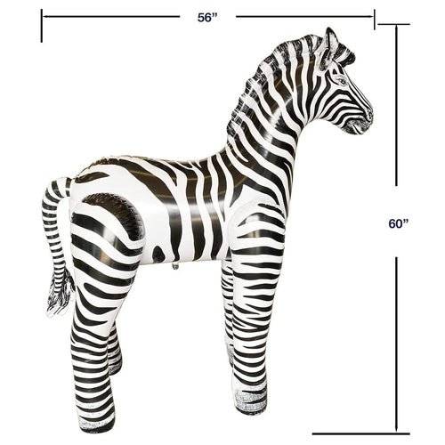 60" Tall Life-Size Inflatable Zebra - Safari Animal Party Decor