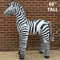 Jet Creations Large zebra statue against a brick wall with '60" Tall' text.
