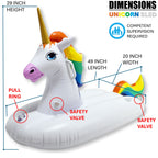 Rainbow Unicorn Ride-On, 49 INCH LONG [FUN-UNICORN49W]