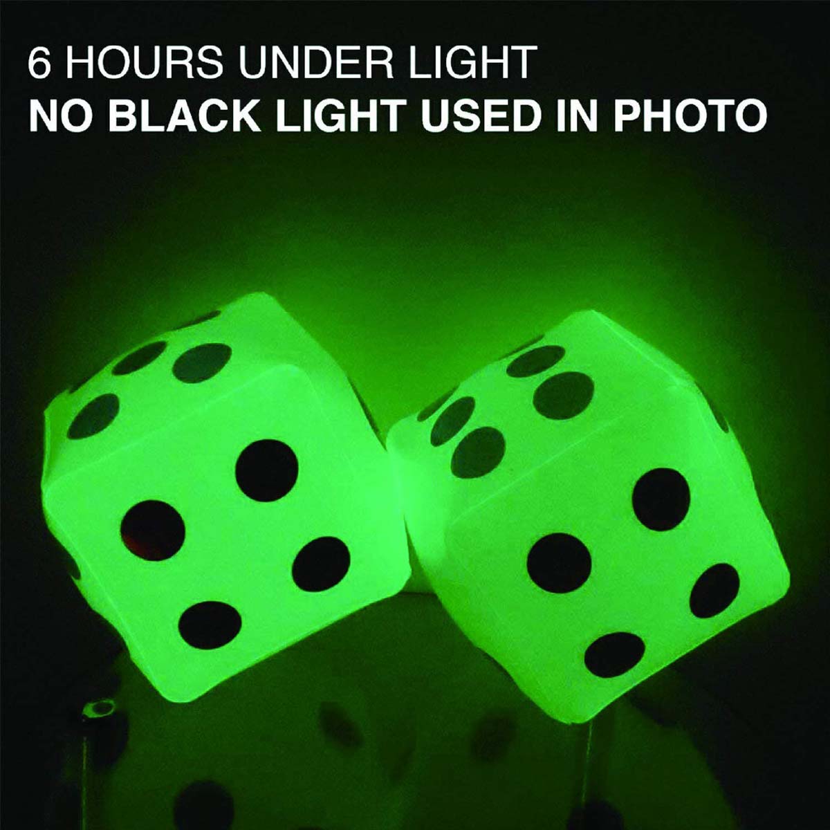 GTO-DICE66 Glow in the Dark Dice 6 Hours Under Light