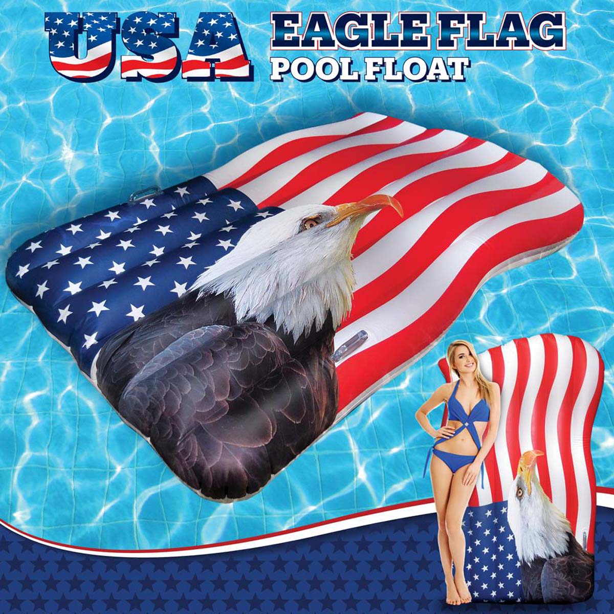 FUN-USA02 72inch USA Eagle Flag Pool Float (Patriotic) Model