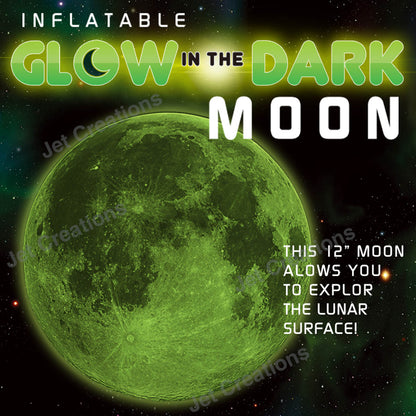 Inflatable Glow in the Dark Moon - 12 inch Dia.