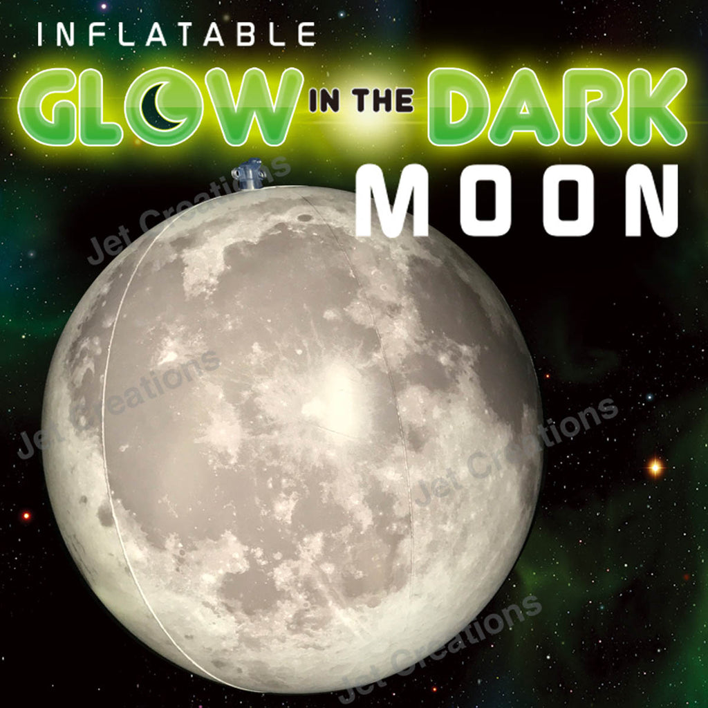 Inflatable Glow in the Dark Moon - 12 inch Dia.