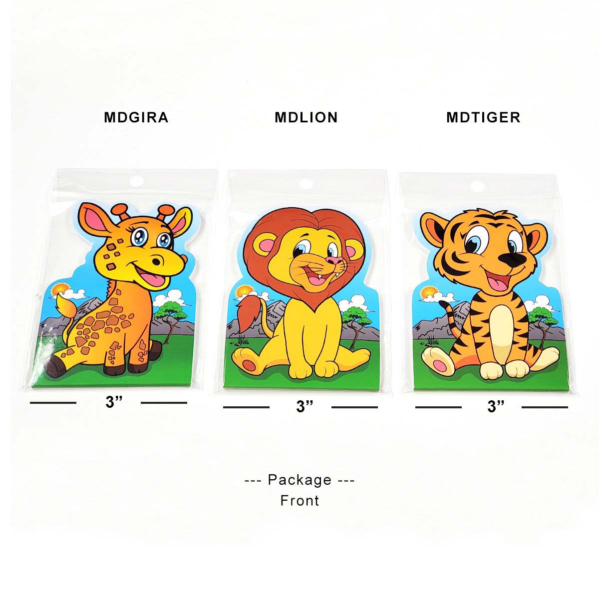 JC-MEMO3A Animals Notepad Cover Size