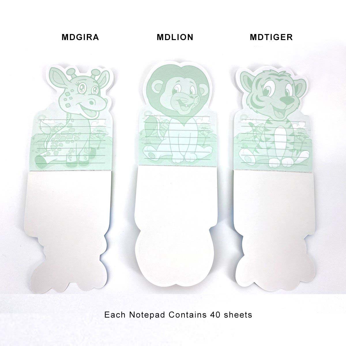 JC-MEMO3A Animals Notepad Inside & Back