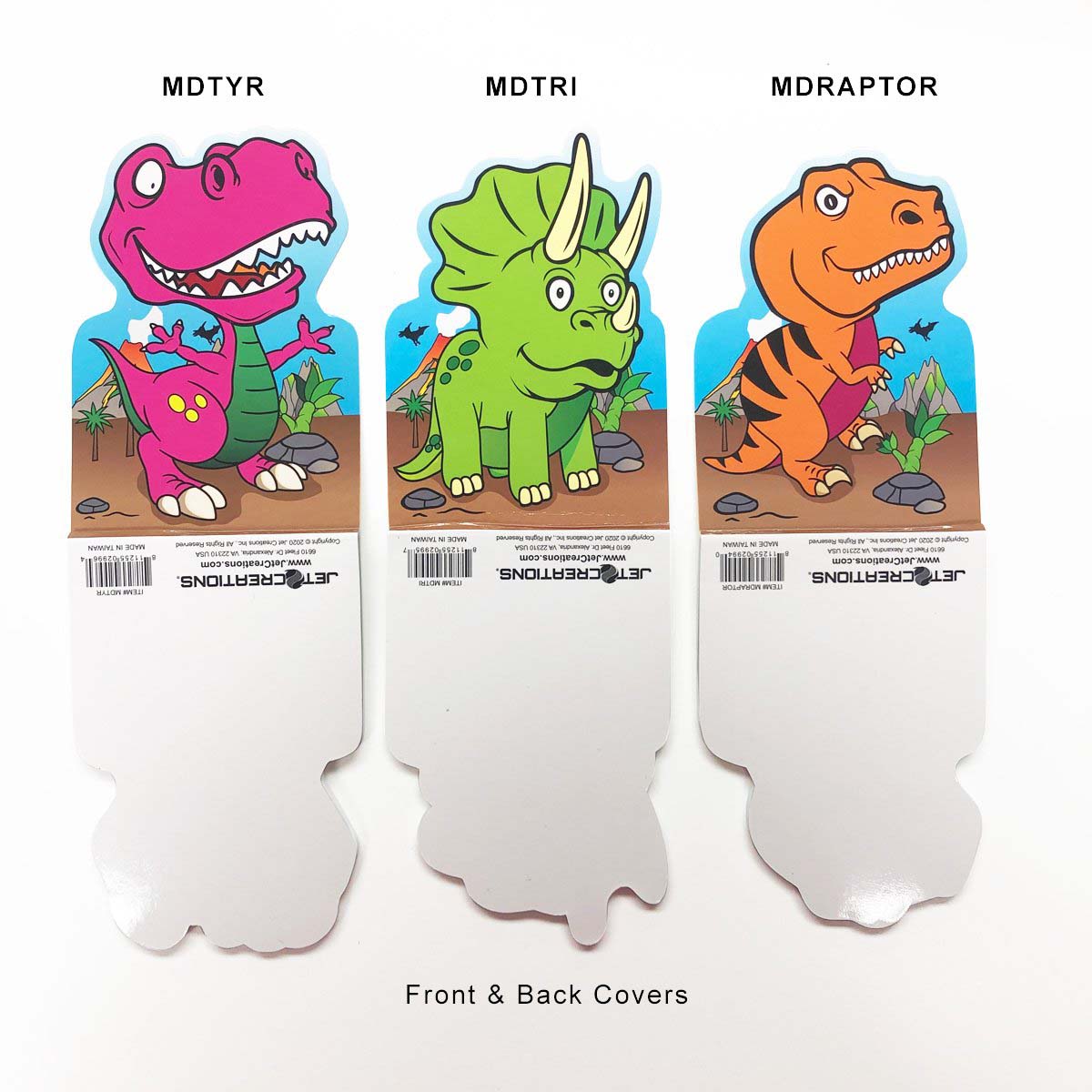 JC-MEMO3D Dinosaurs Notepad Front & Back