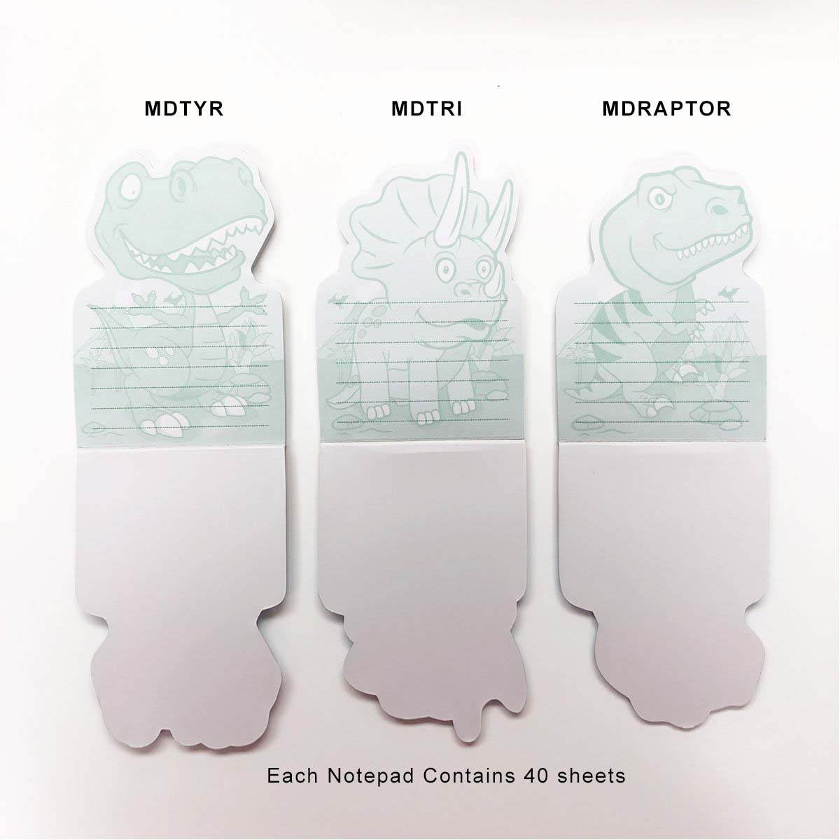 JC-MEMO3D Dinosaurs Notepad Inside & Back