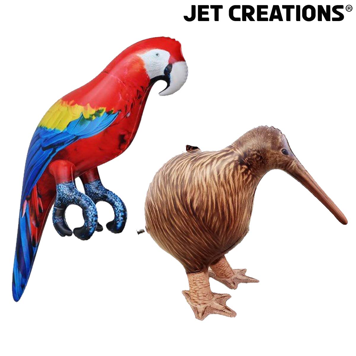 AN-PARTKIWI 24inch Parrot & 18inch Kiwi Bird Bundle